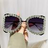 Fashion Vintage Diamond Oversized Sunglasses Women Luxury Brand Designer Sun Glasses Big Frame Punk Crystal Rhinestone Shades