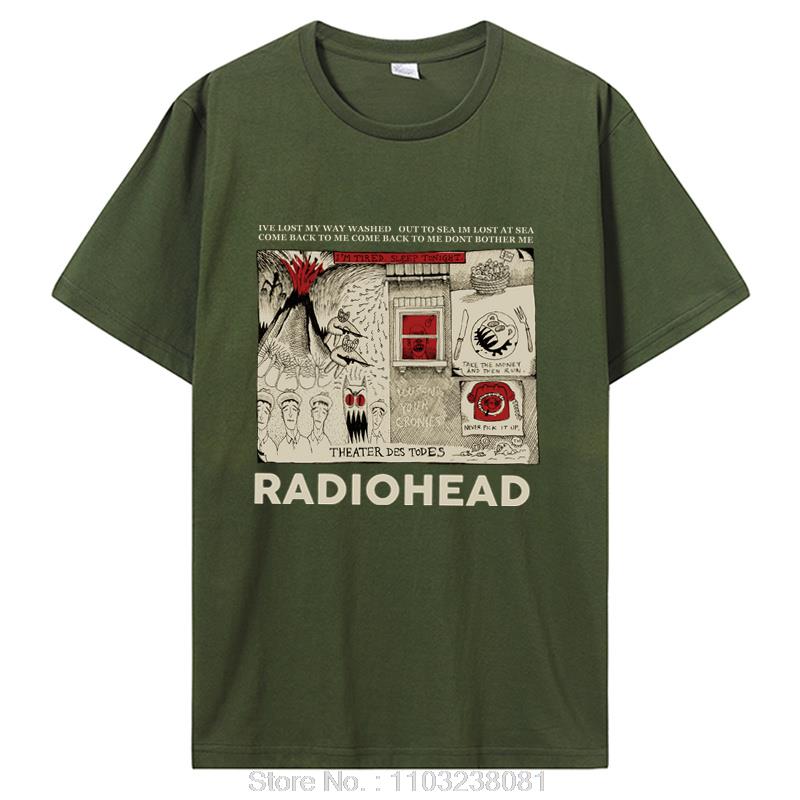 Radiohead T Shirt Vintage Hip Hop Rock Band Tshirt Unisex Music Fans Funny Prints Unisexs Short Sleeve Cotton Harajuku Tees