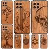 Tree Rose Skull Cactus Wood Case For Samsung Galaxy M20 M14 M34 M54 M13 M23 M33 M53 M21 M51 M30s M31s M12 M32 M52 Cover