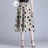 Юбка с принтом женская летняя плиссированная юбка-маятник сетка длинная весенняя женская маленькая юбка с цветочным принтом