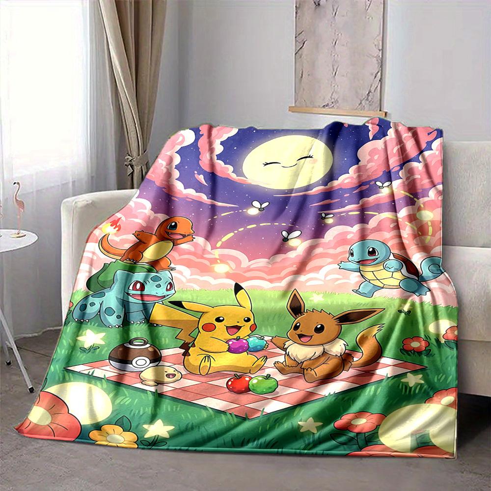 1pc Pokémon, Picnic Blanket Soft All Season Throw with Vibrant Design, Perfect for Home, Travel, and Gifts, Ideal for Naps and Camping