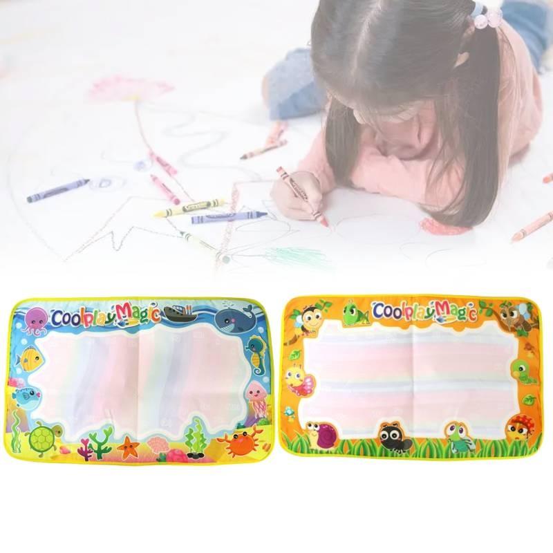 Многоразовый тканевый коврик для рисования водой с животными океана, доска для каракулей, сенсорная игра, развивающая игрушка для детей и малышей