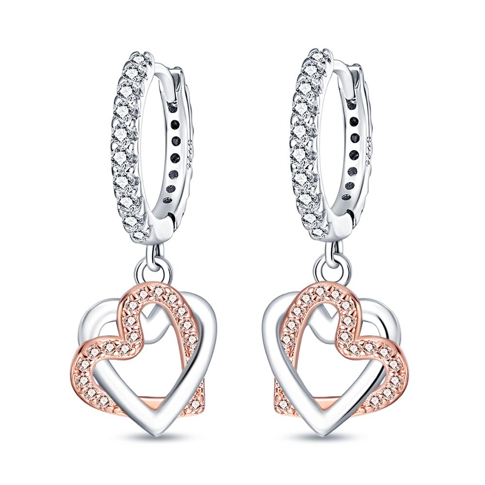 925 Silver Exquisite Simple Love Heart Series Drop Earring For Woman Fashion Party Gift Elegant Jewelry Accessories