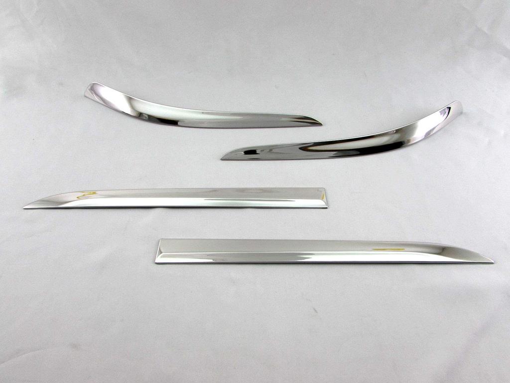 BRIGHTZ Finish Stainless Steel Plated Front and Rear Bumper Corner Moulds for and Compatible with AXZ ES and Ultra-Mirror (4-Piece Set) [COR-MOL-014]