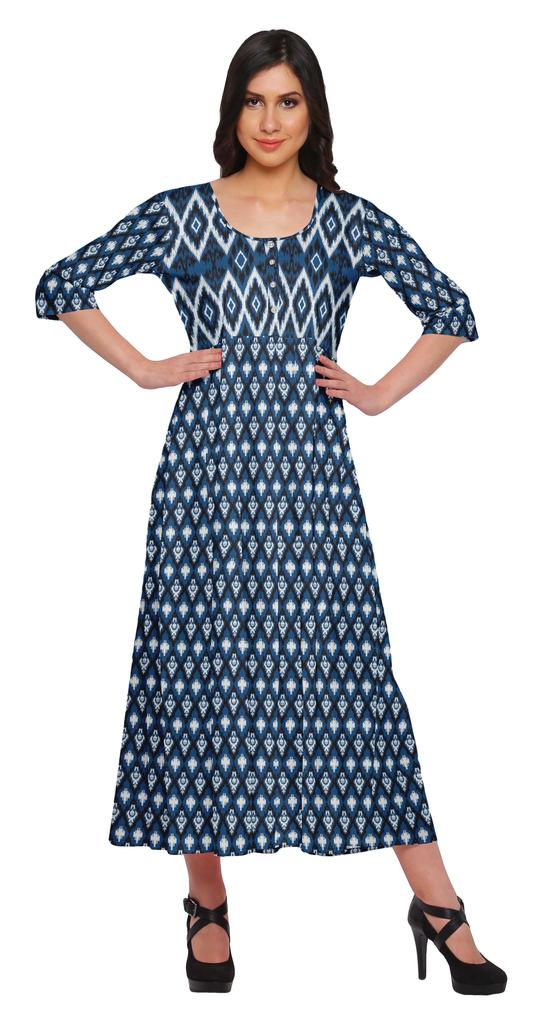 Moomaya A-LineA  KurtisA  For Women Printed LongA  KurtiA  Dress Indian Top For