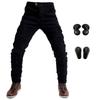 RENHE Winter Motorcycle Cargo Pants with Fleece Cotton and Protective Pads for Warmth and Size M Men's Lining, Filling, Warmth, Black,