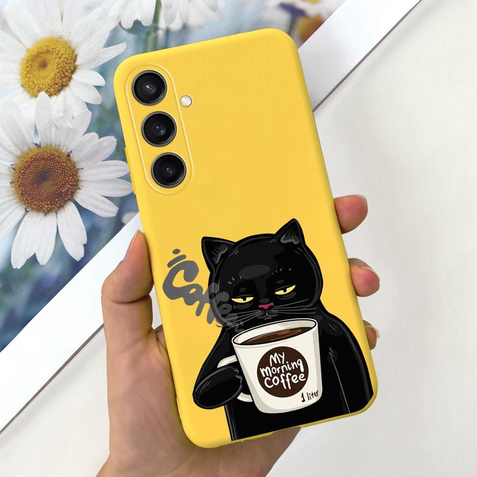Для Huawei Samsung Galaxy M15 F15 Задняя крышка Мягкий матовый жидкий силикон Чехол Samsung F15 Корпус Астронавт Динозавр