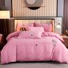 Легкий роскошный комплект постельного белья из четырех предметов из утолщенного хлопка, длинноволокнистый хлопок с вышивкой и начесом, пододеяльники