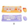 Беспроводная клавиатура и мышь Combo 2.4G Retro Round Keycaps 98 клавиш Цветная беспроводная клавиатура с M