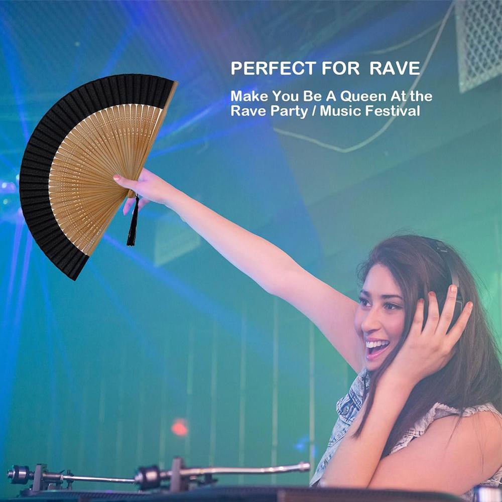 Китайский складной ручной веер для женщин, подходит для танцев, музыкального фестиваля, свадьбы, церкви