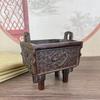 Simu Wuding Bronze Ornament Antique Alloy Four-Legged Square Office Company Cauldron Incense Burner Home Decor