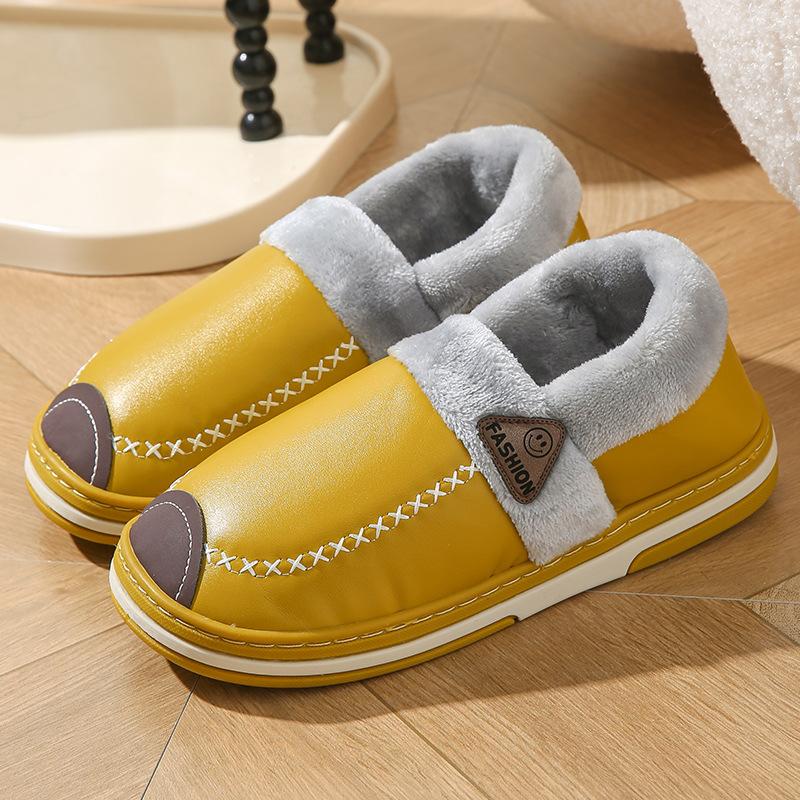 Хлопковая сумка для тапочек и домашние тапочки зимние женские водонепроницаемые из пуховой ткани утолщенные туфли нескользящие теплые хлопковые туфли мужская обувь