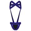 Mens Contrast Trim Chest Harness Jumpsuit Bulge Pouch Design One-Piece Bodysuit Jockstrap Underwear for Cosplay