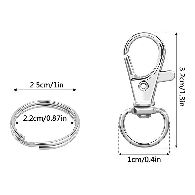50 поворотных карабинов + 50 колец для ключей, набор брелоков с карабином, игрушка-подвеска для рюкзака, украшение, брелок для ключей, набор пряжек для веревок для домашних животных