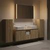 6 Piece Bathroom Furniture Set Sonoma Oak Engineered Wood and Glass