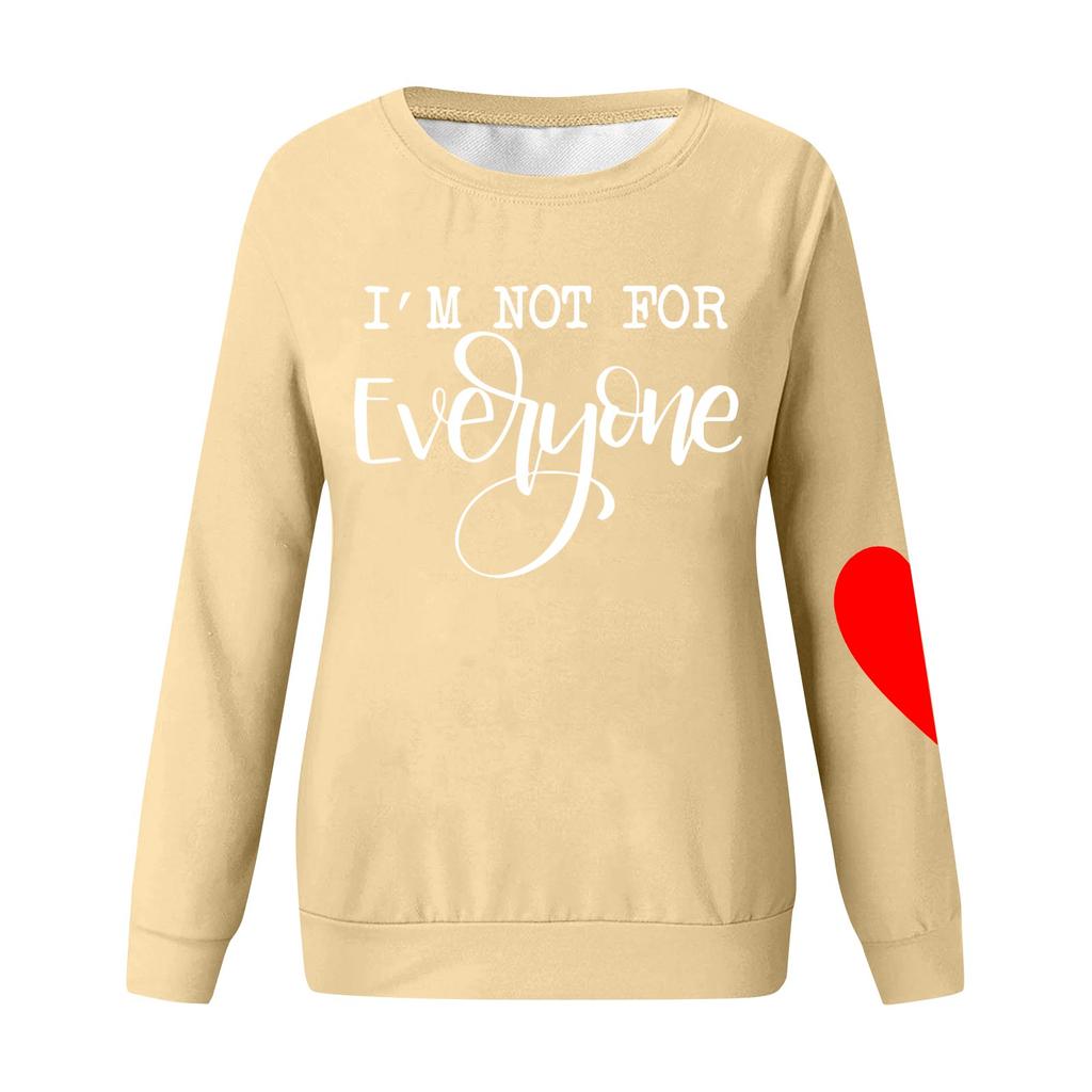 Женская повседневная мода ко Дню святого Валентина с принтом, длинным рукавом, круглым вырезом, толстовки, пуловеры, топы