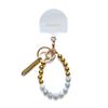 HASHIBAMI Natural Stone and Gold Bead Smartphone Ring Ha-2311-411 Howlite