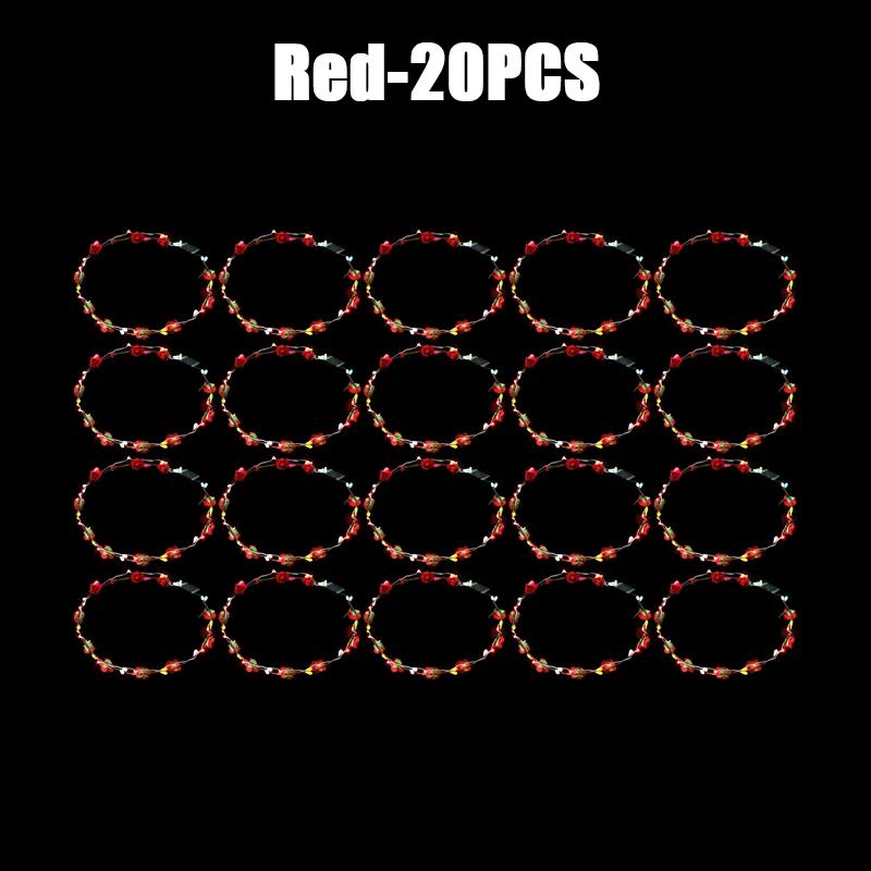 10/60 шт. Светящийся цветочный ободок Светодиодный цветочный венок Светящиеся цветочные венки Короны День рождения Свадьба Рождественское украшение 2024