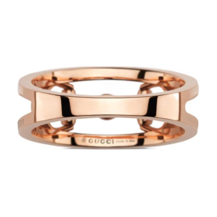 Gucci Horsebit 18k wide diamond ring 796191J8540