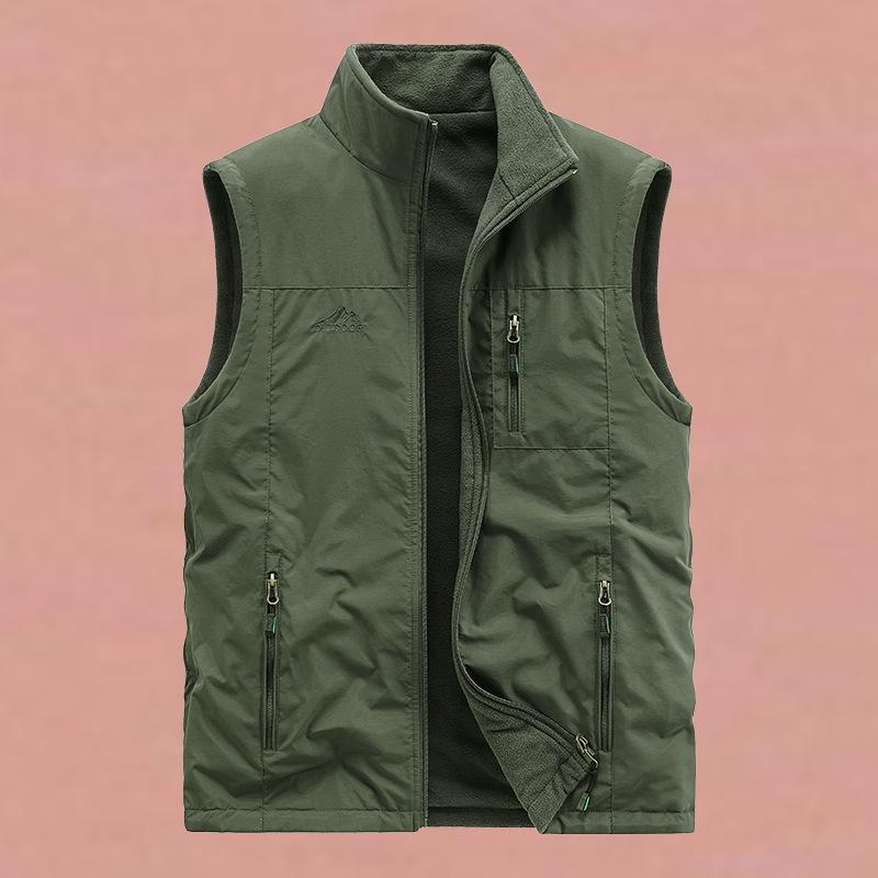 Men's Outdoor Double-sided Vest Autumn New Multi-pocket Youth Loose Vest Work Casual Jacket