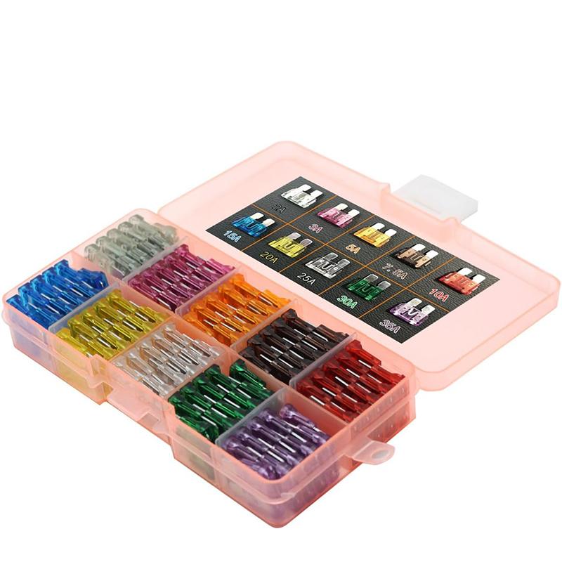 100pcs Car Fuse Assortment Kit Profile Middle Size Blade Type Fuse Auto Car Truck 2-35A Fuse with Box Clip Fuses4