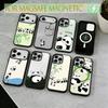 Чехол для телефона с пандой для iPhone 17, 16, 15, 14, 13, 12, 11 Plus, Pro, магнитный с Magsafe, беспроводная зарядка