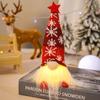 Christmas Lighted Hanging Snowman Figurine Plush Brown Brim Xmas Tabletop Decor Indoor Home Navidad Holiday Party Supplies Gift