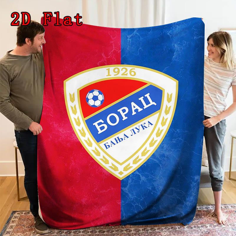 Borac Banja Luka 2D Flat Pattern Flannel Blanket, High quality All Seasons, Home Decor, Warmth and Comfort, Perfect for Christmas Gifts.