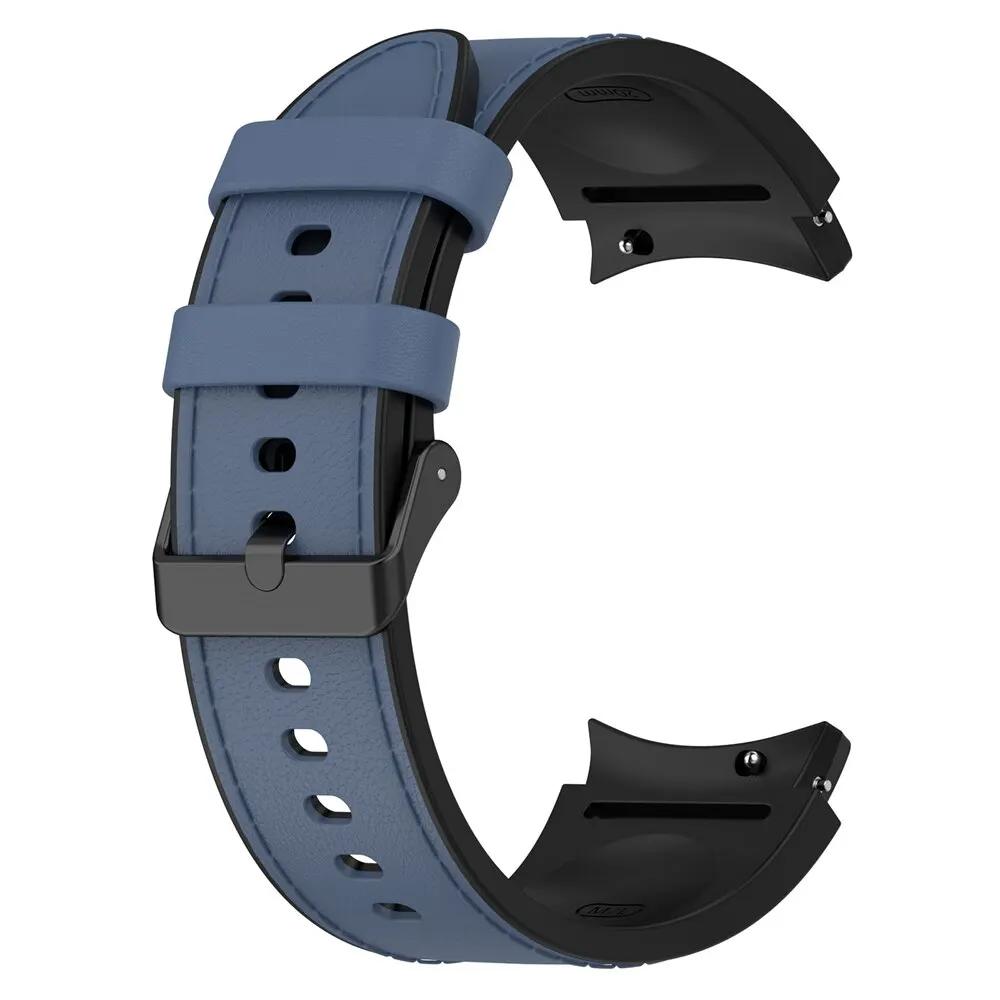 Силиконовый + кожаный ремешок для Samsung Galaxy Watch 6 5 Pro 40 мм 44 мм ремешок для часов 6 4 Classic 47 43 мм 46 мм Сменный браслет Correa