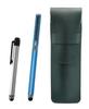 Чехол для карандашей из зернистой кожи, мохово-зеленый, металлическая сенсорная панель, серебристая, и шариковая ручка с металлическим колпачком для смартфона, дополнительный набор, синий SASMG-ALST-QSJW700-L