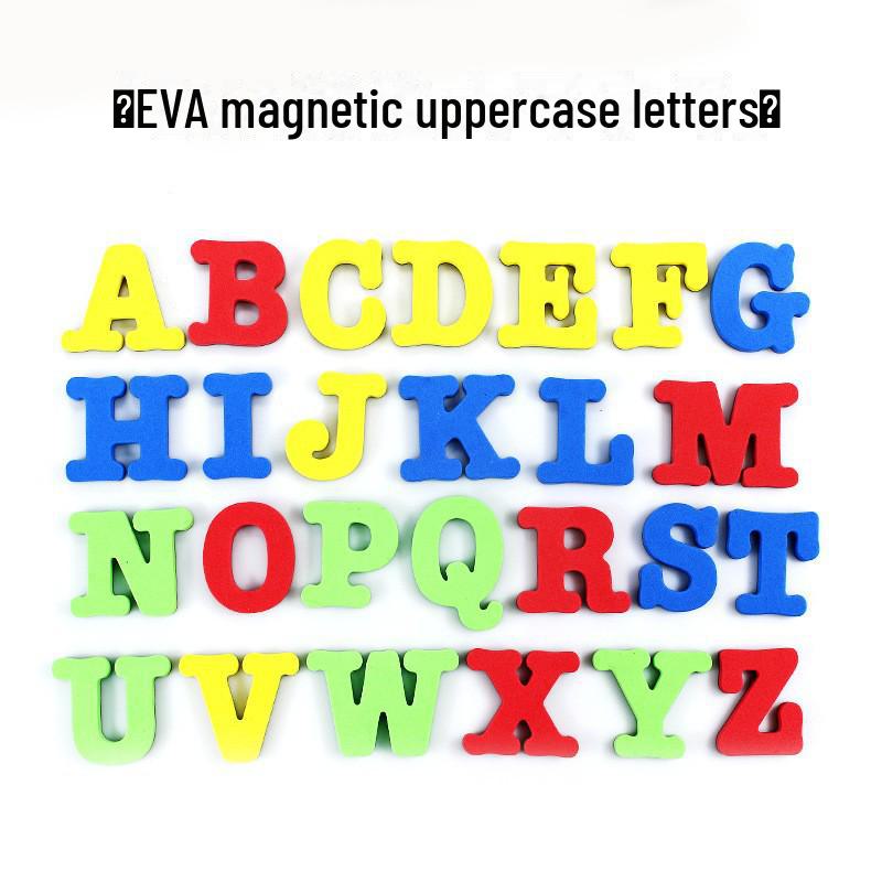 Индивидуальные магнитные образовательные наклейки на холодильник из ЭВА: Красочные английские буквы и цифры для обучения детей