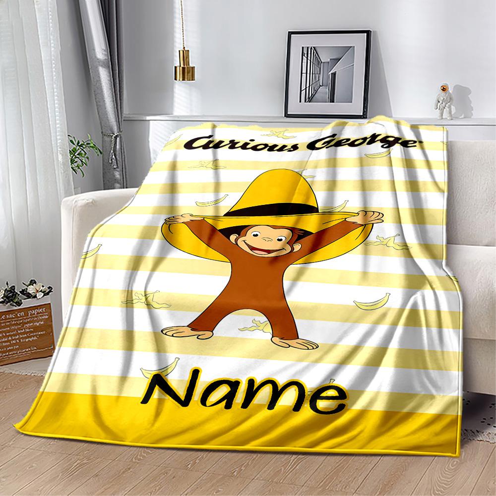 Curious George Adventure Blanket Warmthful Decor Great for Chair Livingroom Sofa for All Occasions Modern Ideal Gift For Birthday Valentine'S Day