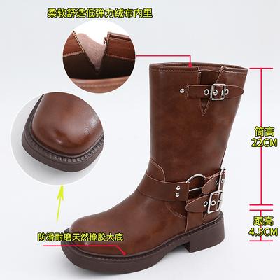 Новые ковбойские сапоги женские 2025 осень-зима полуботинки Martin сапоги женские квадратные ботинки на толстом каблуке женские повседневные ретро женские сапоги тренд