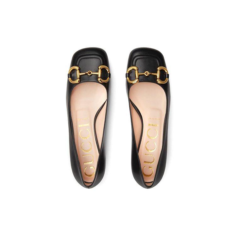 Gucci Балетки с пряжкой-лошадкой Черная кожа Женские 645600 C9D00 1000