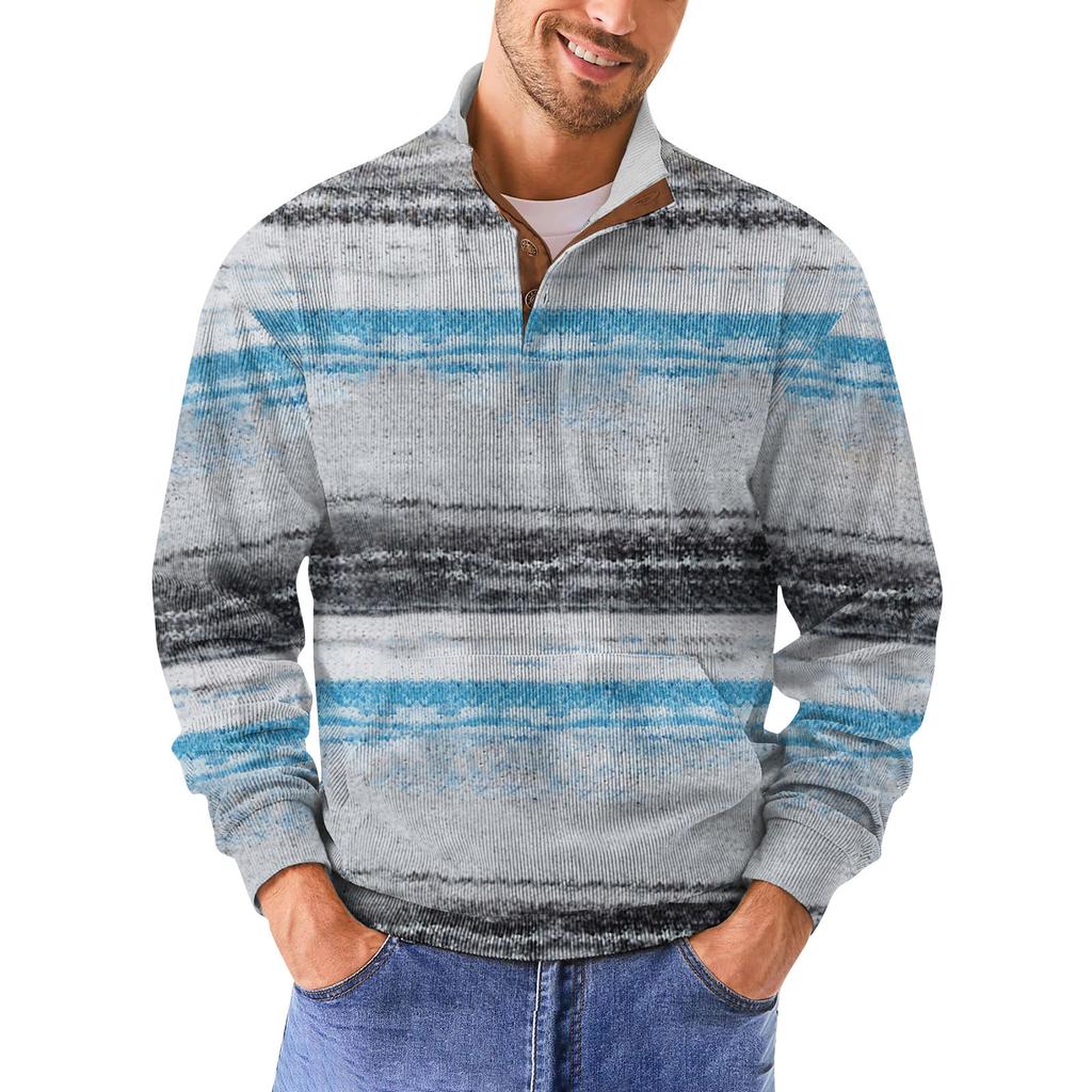 Мужская повседневная толстовка в стиле ретро с градиентным принтом