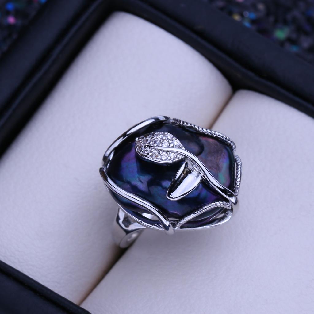 LSOOYH Кольца из натурального пресноводного жемчуга в стиле барокко с большой кнопкой для женщин, классическое обручальное кольцо серебряного и золотого цвета, подарки на день рождения оптом