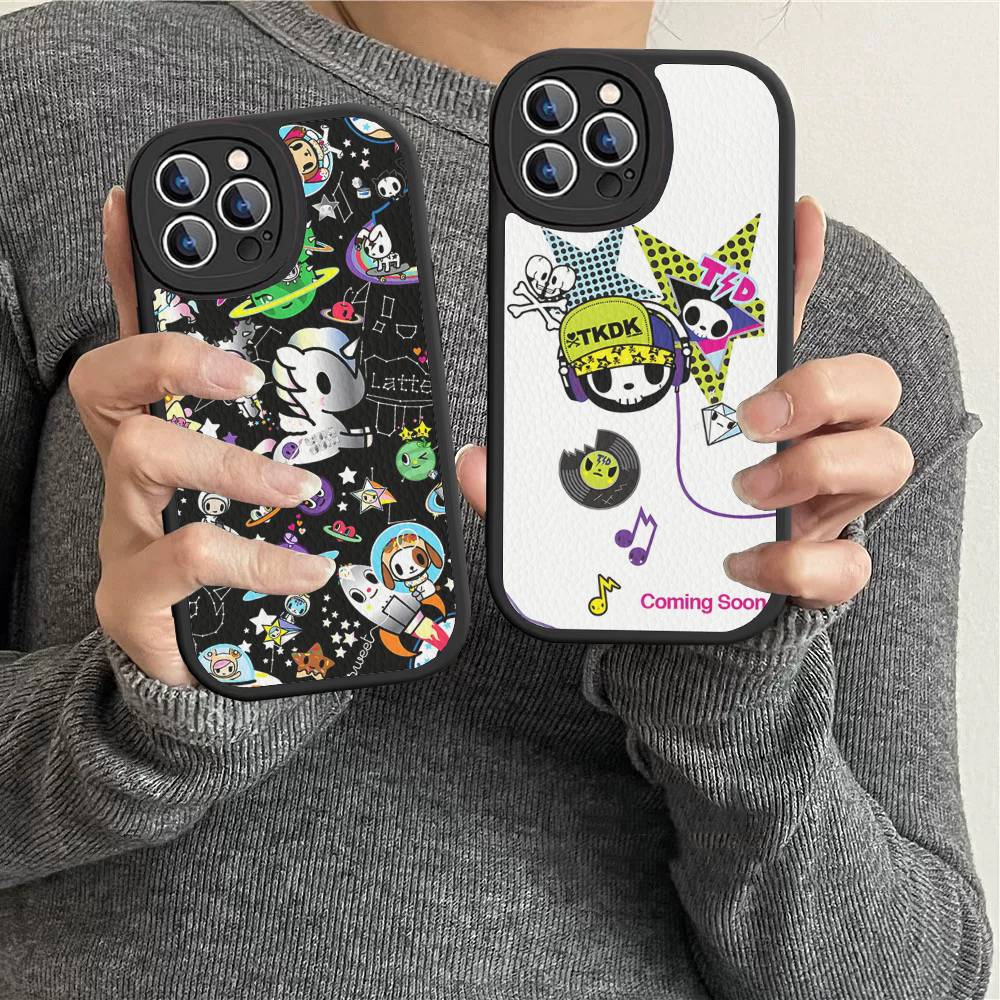 Japan Tokidoki Phone Case For IPhone 16 15 14 13 Pro Max 11 12 Plus Leather Silicone Cover