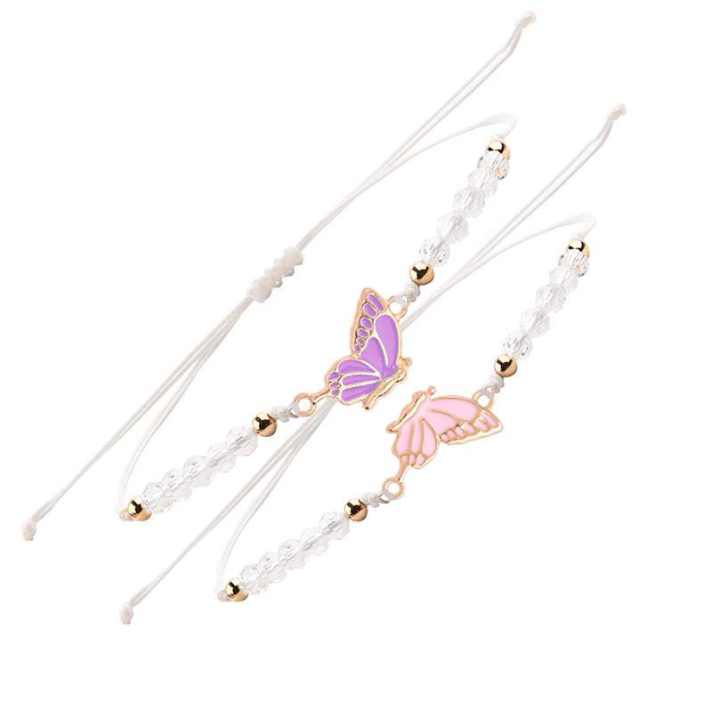 1 пара регулируемых браслетов с бабочками для женщин и мужчин, плетеные браслеты ручной работы, ювелирные аксессуары, подарки