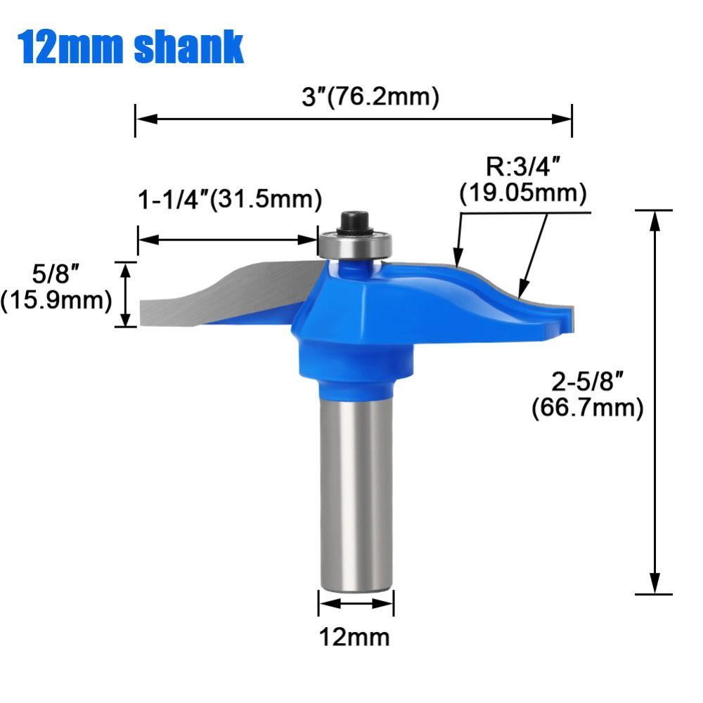 12mm 1/2" Shank Router Bit Cabinet Door Wood Cutters Durable Milling Cutter  Woodworking Tools