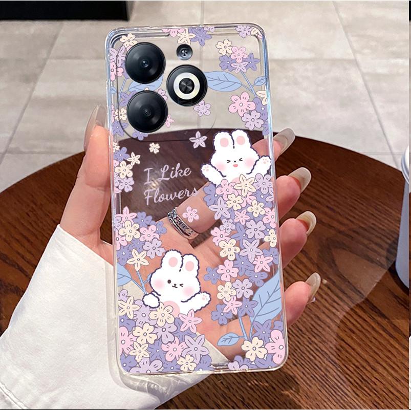 Для Tecno Spark 20 KJ5 KJ5n 20C BG7n Задняя крышка для Tecno Spark 20C Чехол Прозрачный Роскошный Милый Любовь Кролик Забавный Силиконовый Чехол для Телефона