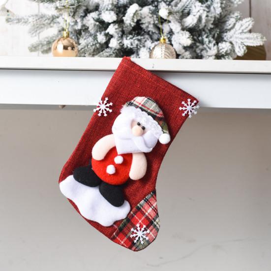 Christmas Stockings Large Plush 3D Santa Snowman Reindeer Bear Hanging Stockings for Mantel Tree Fireplace Holiday Party Decor