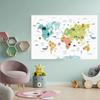 Скандинавские детские постеры и принты, карта мира с животными, холст, живопись, акварель, мультяшная настенная художественная картина для детской спальни, декор