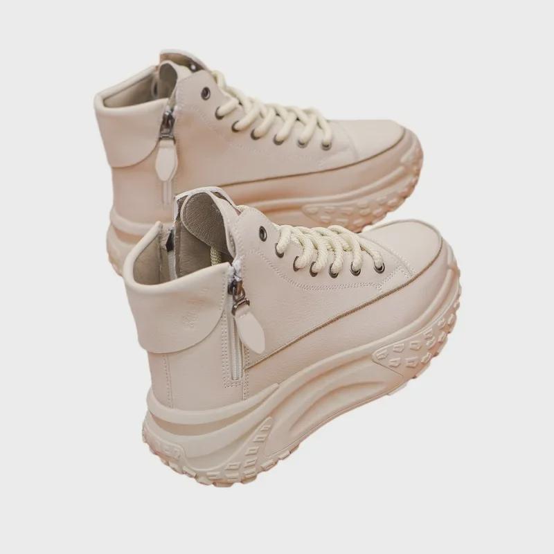 Женские высокие модные кроссовки осень 2023 года: Универсальные туфли для пап на толстой подошве в модном корейском стиле.