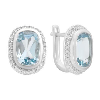 Серебряные серьги с натуральным топазом 10.17ct (2188308)