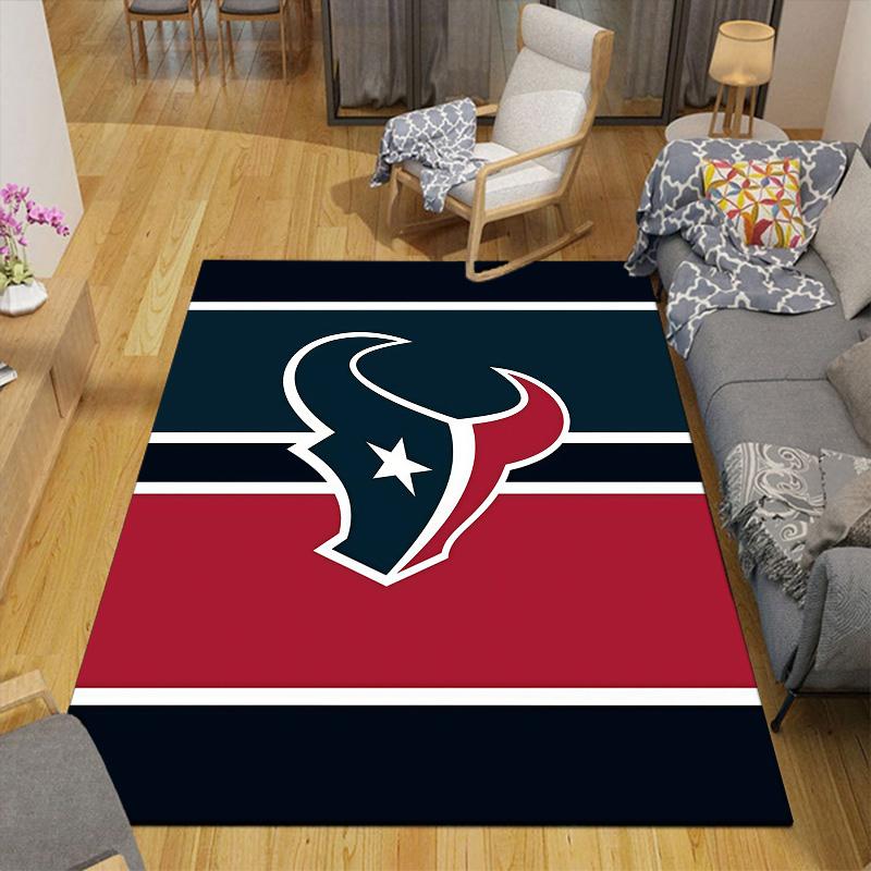 Houston Texans2 Flannel Pattern Square Carpet,Area Rug,Carpet Rug for Living Room Bedroom Sofa Playroom Decor,Non-slip Floor Mat