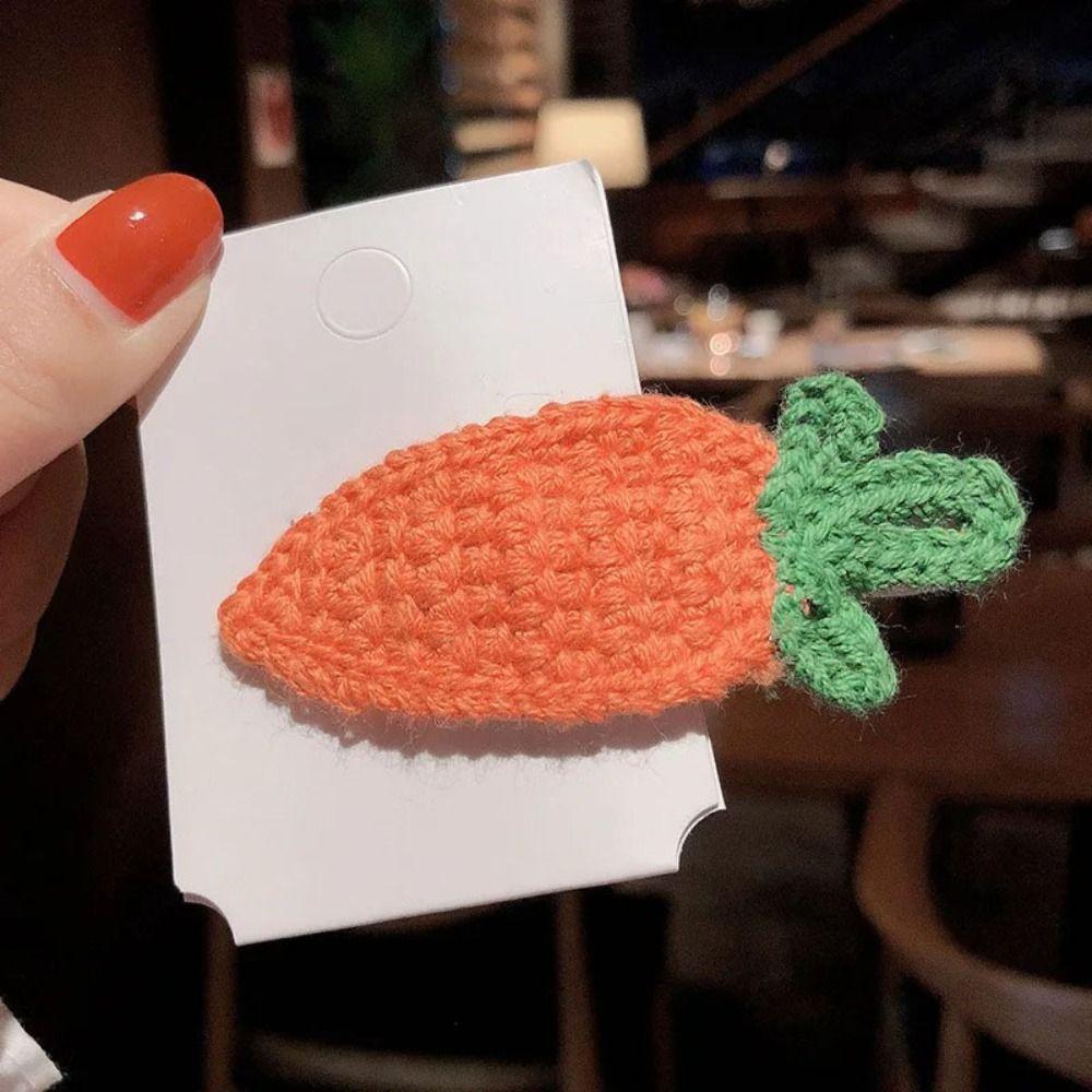 Knitted Plush Cartoon Fruit Hairclips Colourful Kids Hair Accessories Children's Hair Clip