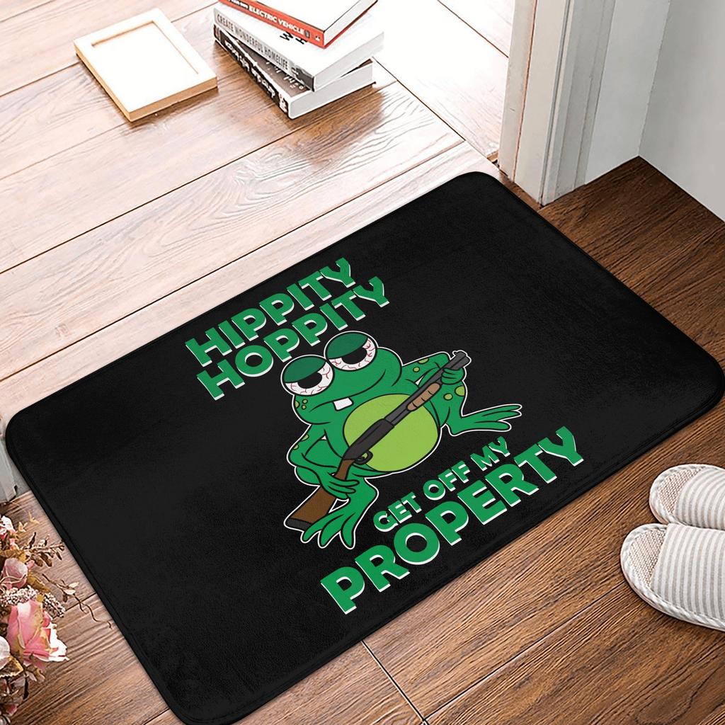 Hippity Hoppity Get Off My Property Front Door Floor Entrance Mat Outdoor Kitchen Bathroom Doormat Living Room Carpet Rug