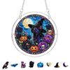 yangyizhi Acrylic Jigsaw Puzzle Suncatcher, Stained Glass Style Halloween Skeleton Ghost Sun Catcher for Gothic Window Wall Hanging Decor