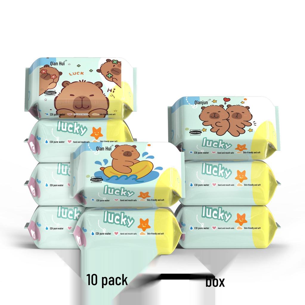 Портативные влажные салфетки для рук и рта младенца - Чистая вода, Одноразовые влажные салфетки для младенцев и малышей