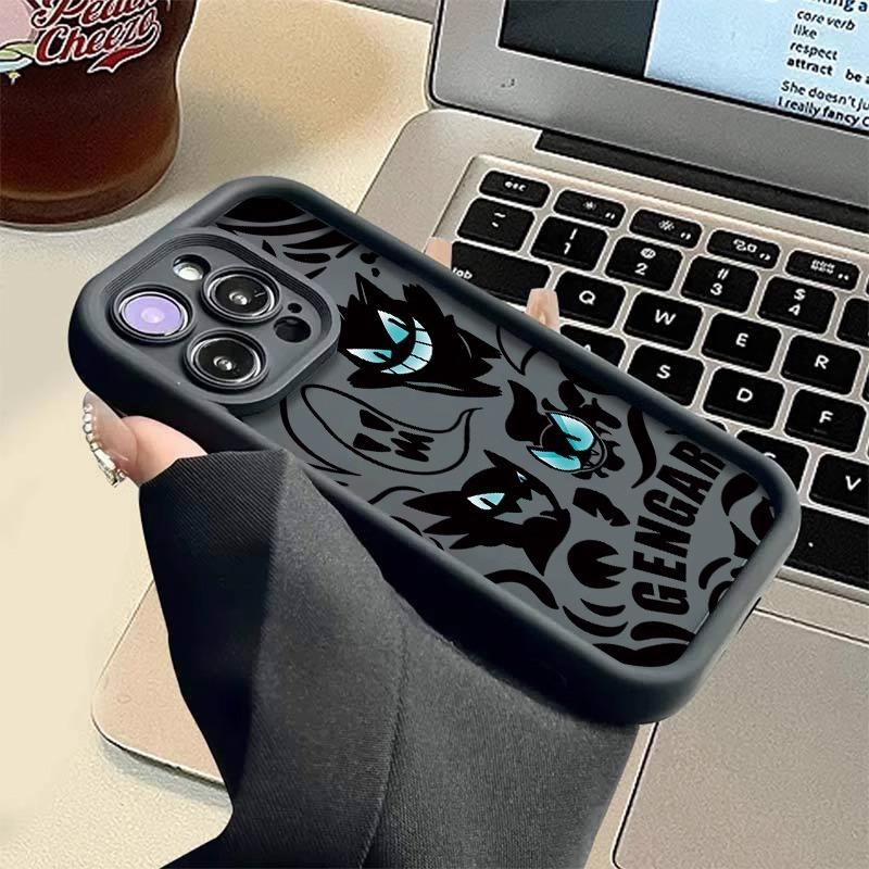 Stylish Cute Cartoon Soft Silicone Shockproof Protective Phone Case for iPhone 11 12 13 14 15 16 Pro Max Anime Gengar Shell